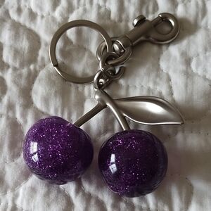 Sparkly Purple Cherries Charm